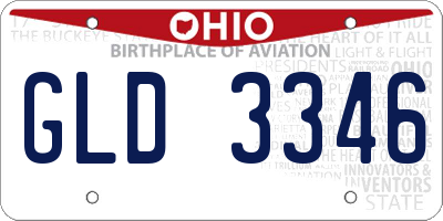 OH license plate GLD3346