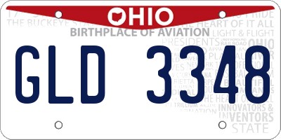 OH license plate GLD3348