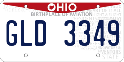 OH license plate GLD3349