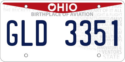 OH license plate GLD3351