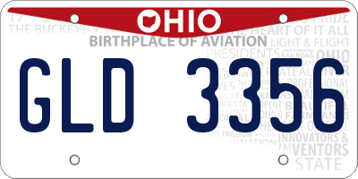 OH license plate GLD3356