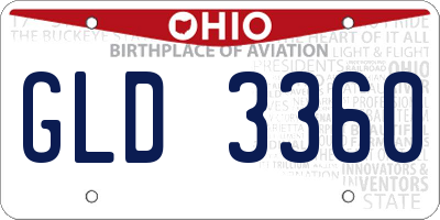 OH license plate GLD3360