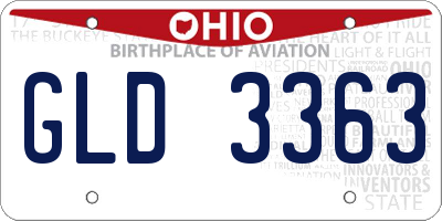 OH license plate GLD3363