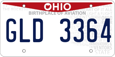 OH license plate GLD3364