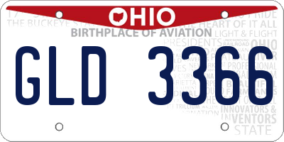 OH license plate GLD3366
