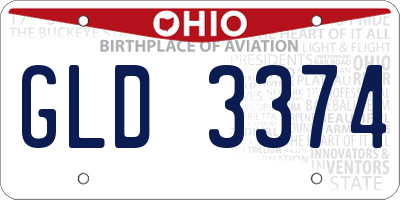 OH license plate GLD3374