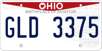 OH license plate GLD3375