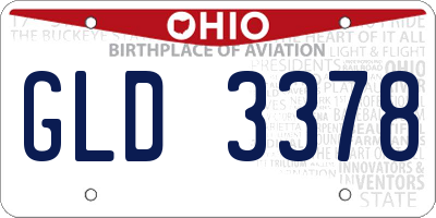 OH license plate GLD3378