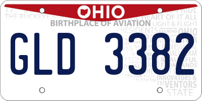 OH license plate GLD3382