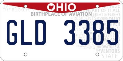 OH license plate GLD3385