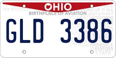 OH license plate GLD3386