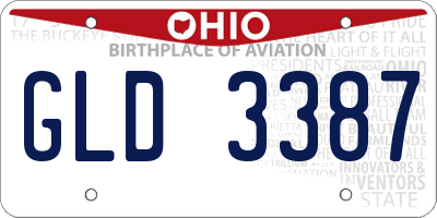 OH license plate GLD3387