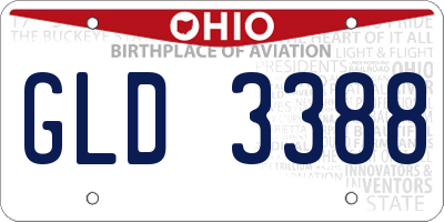 OH license plate GLD3388