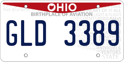 OH license plate GLD3389