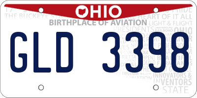 OH license plate GLD3398