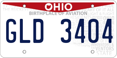 OH license plate GLD3404