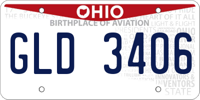 OH license plate GLD3406