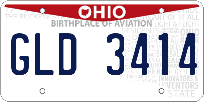 OH license plate GLD3414