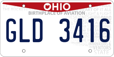 OH license plate GLD3416