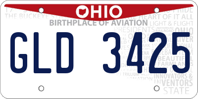 OH license plate GLD3425