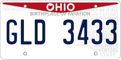 OH license plate GLD3433