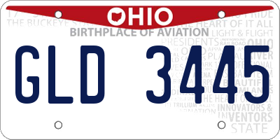 OH license plate GLD3445