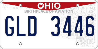 OH license plate GLD3446