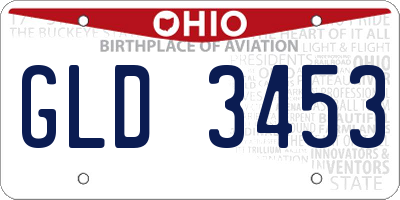 OH license plate GLD3453