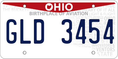 OH license plate GLD3454