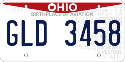 OH license plate GLD3458