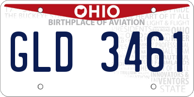 OH license plate GLD3461