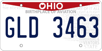 OH license plate GLD3463