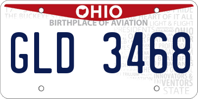 OH license plate GLD3468
