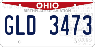 OH license plate GLD3473