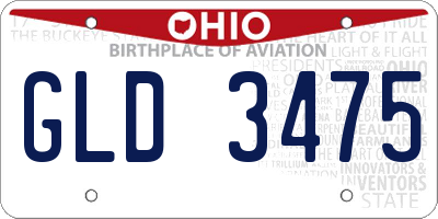 OH license plate GLD3475