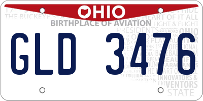OH license plate GLD3476