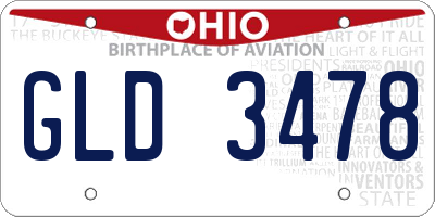 OH license plate GLD3478