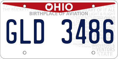 OH license plate GLD3486
