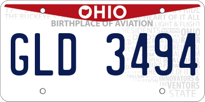 OH license plate GLD3494