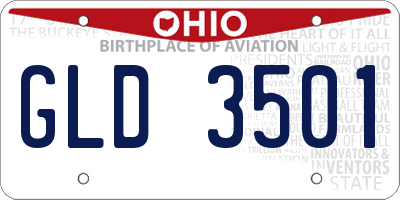 OH license plate GLD3501