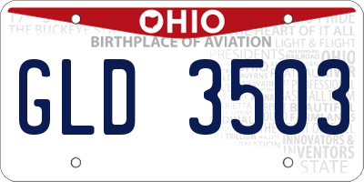 OH license plate GLD3503