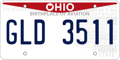 OH license plate GLD3511