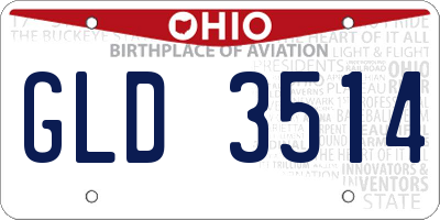 OH license plate GLD3514