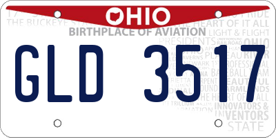 OH license plate GLD3517