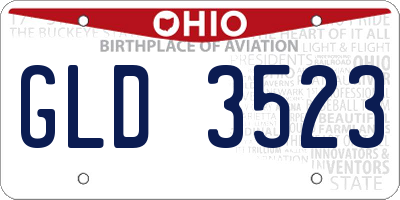 OH license plate GLD3523