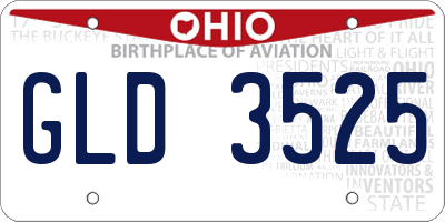 OH license plate GLD3525