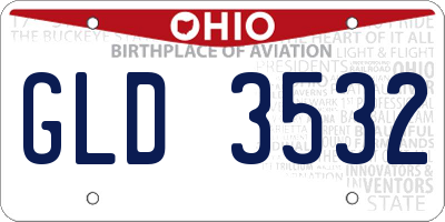 OH license plate GLD3532
