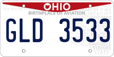 OH license plate GLD3533