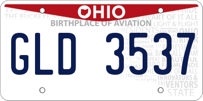 OH license plate GLD3537