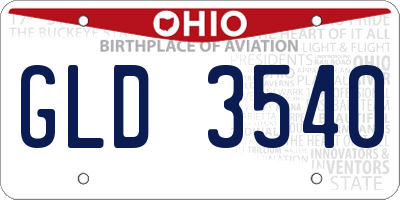 OH license plate GLD3540